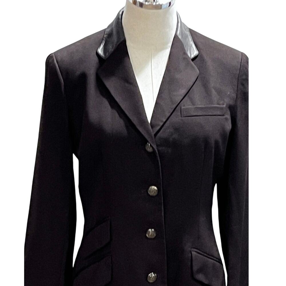 Lauren Ralph Lauren Green Label Brown equestrian Wool/leather Coat Blazer‎ sz 4